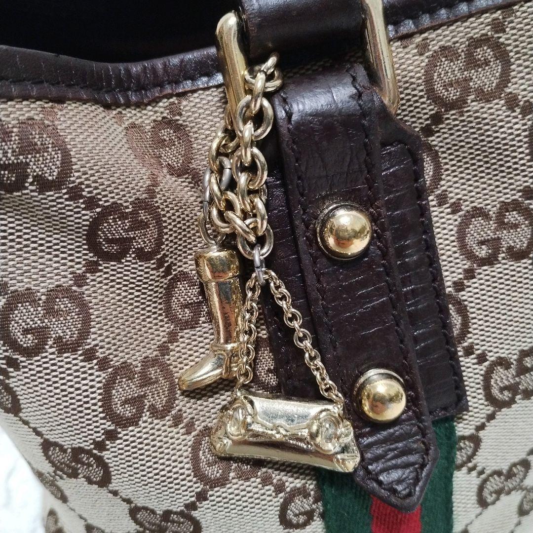 GUCCIシェリーラインGGミニトートバッグ 極美品✨ グッチ ミニトートバッグ GG シェリーライン ブラック