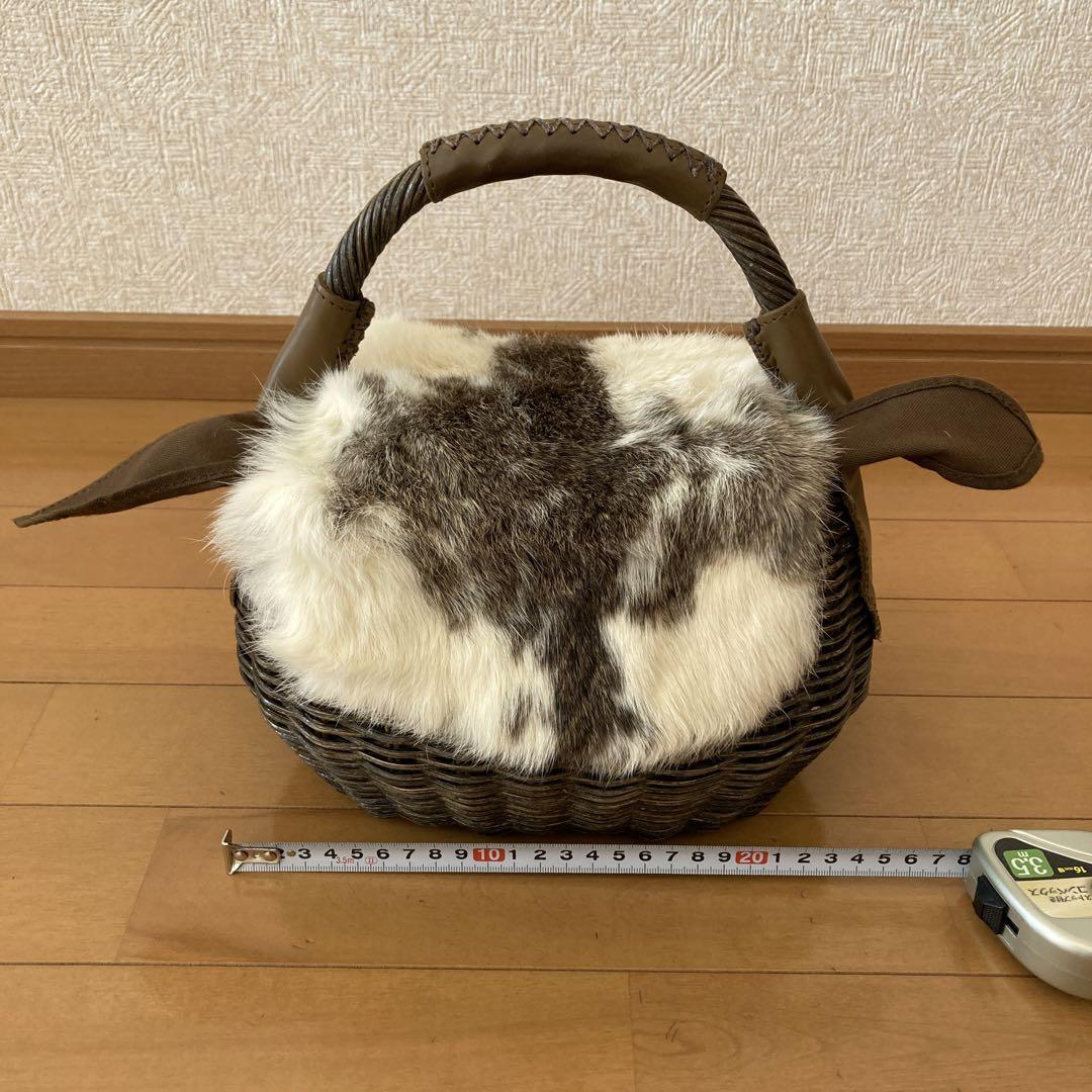 lapu-lapu ラプラプ ラビットファーかごバッグ 牛革 | nalans.com