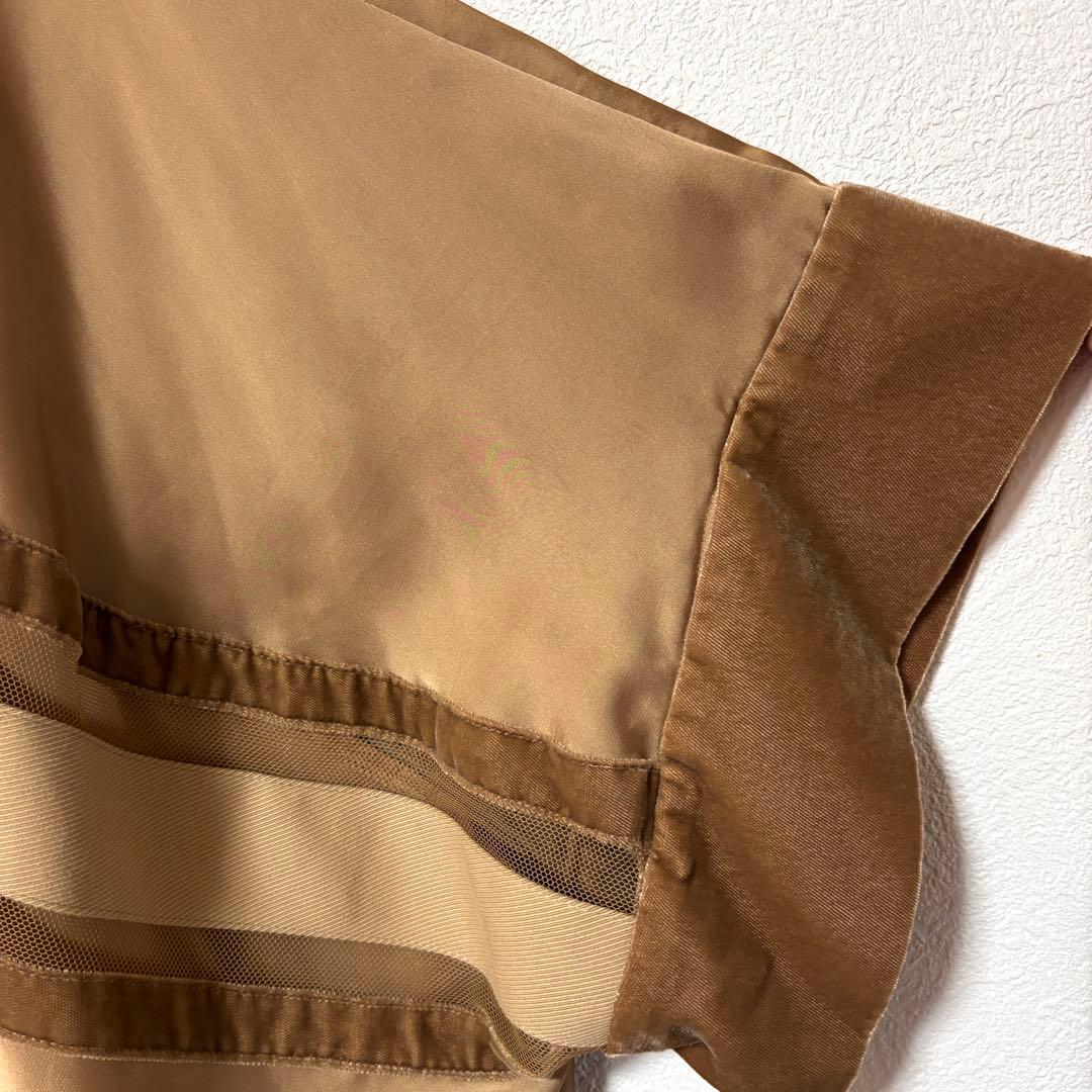 Sacai ベロア切り替え メッシュ スリーヴ オーバーブラウス Sacai ベロア切り替え メッシュ スリーヴ オーバーブラウス