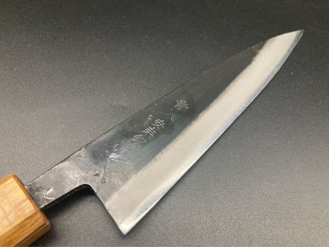 青ガミ鋼ペティナイフ150mm樫八角柄　小柳包丁