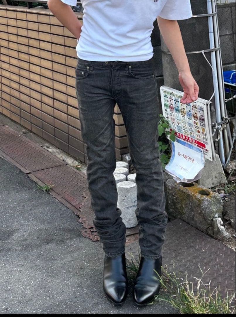08SS Dior Homme 爪痕 ブラックデニム 27