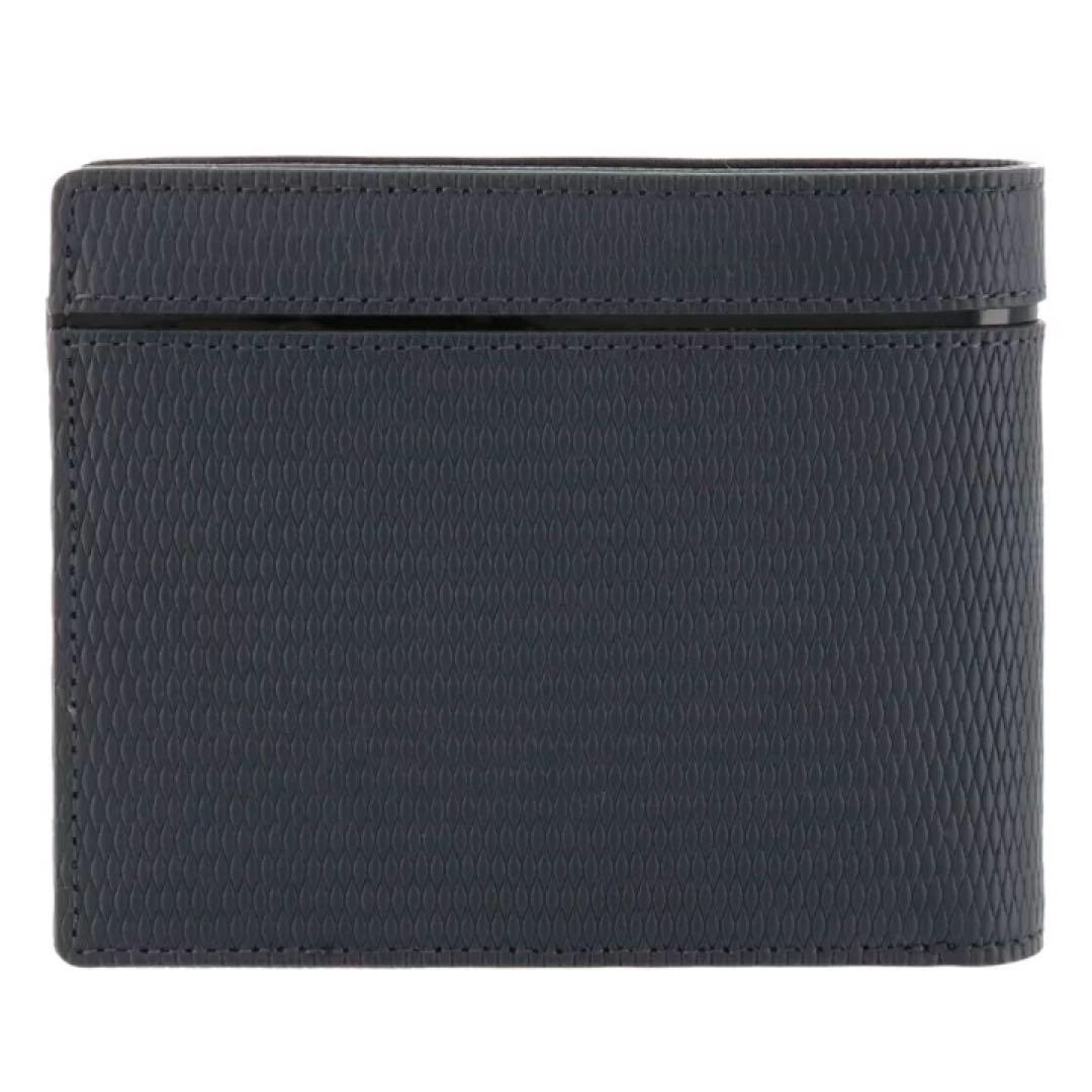 新品　LANVIN collection　レザー　二つ折り財布　　ネイビー