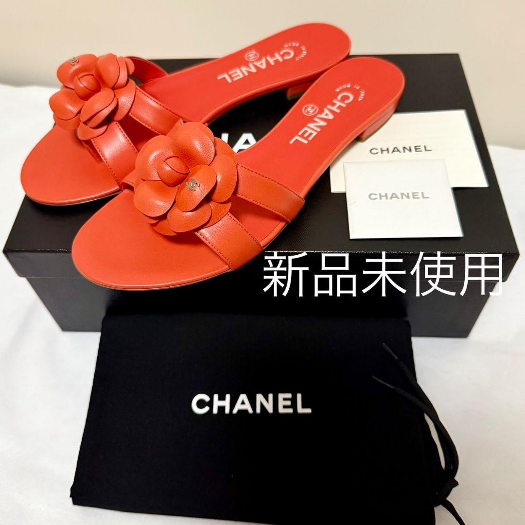 CHANELシャネル ココマーク　ウッドサンダル ラムスキンレザー シャネル ココマーク レザー サンダル 36 レディース ブラック