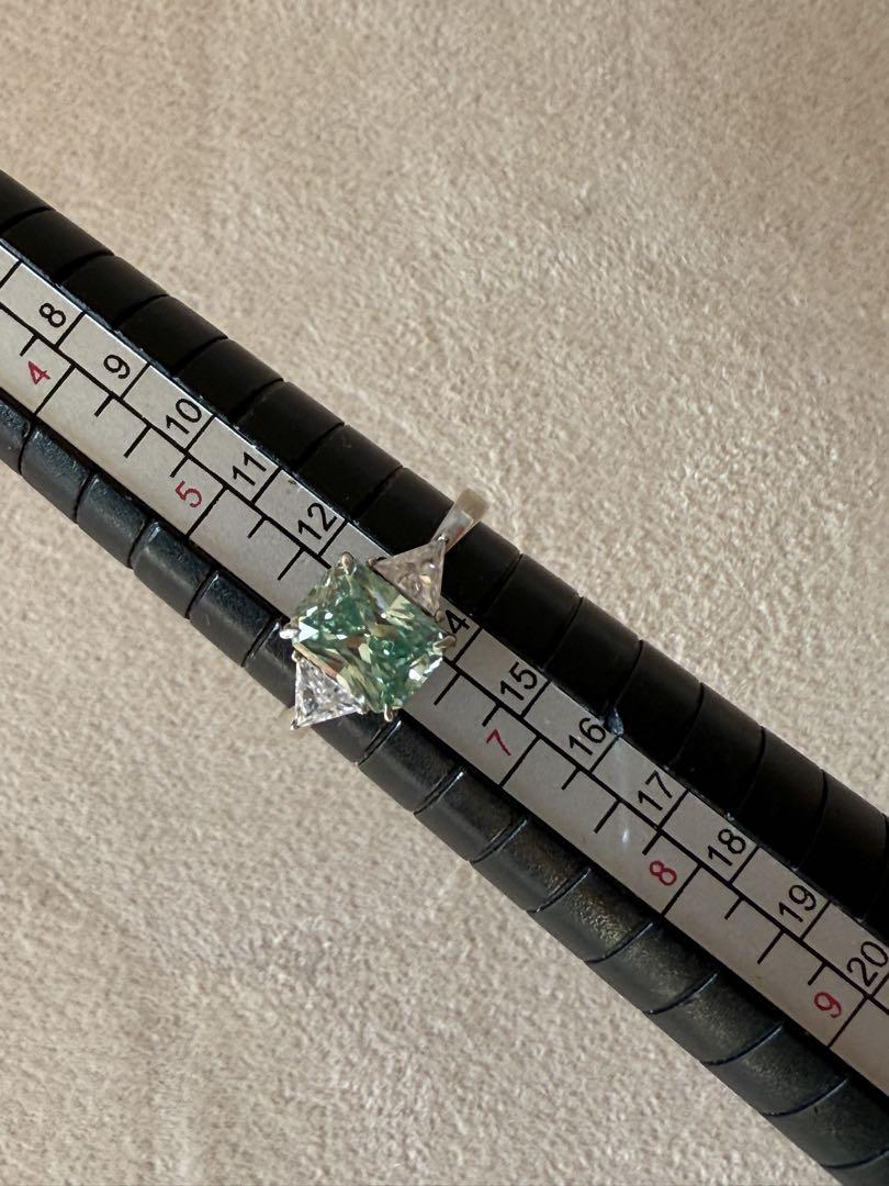 【待望★】 エメラルドカット 約11号 シルバー リング アクセサリー