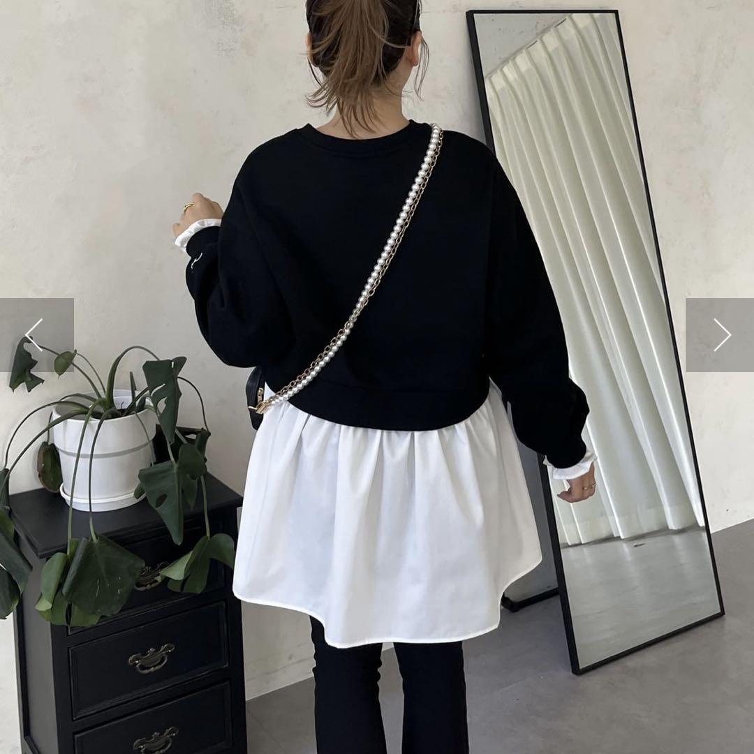 【美品】プロズヴェール⭐︎ フリルスリーブ2wayドッキングスウェット　Ｌサイズ