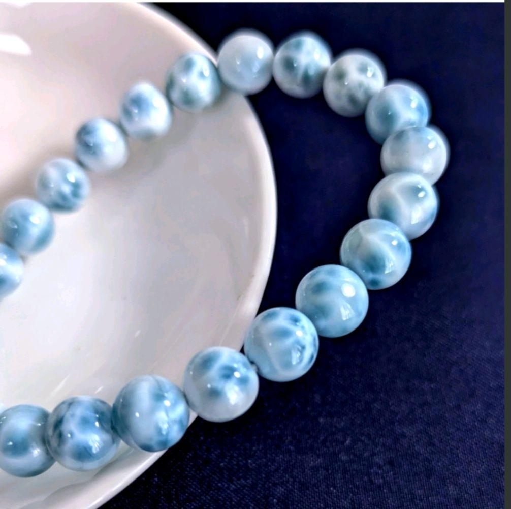 ✿天然 ラリマー ブルーペクトライト 〘カリブ海の宝石〙8mmブレスレット