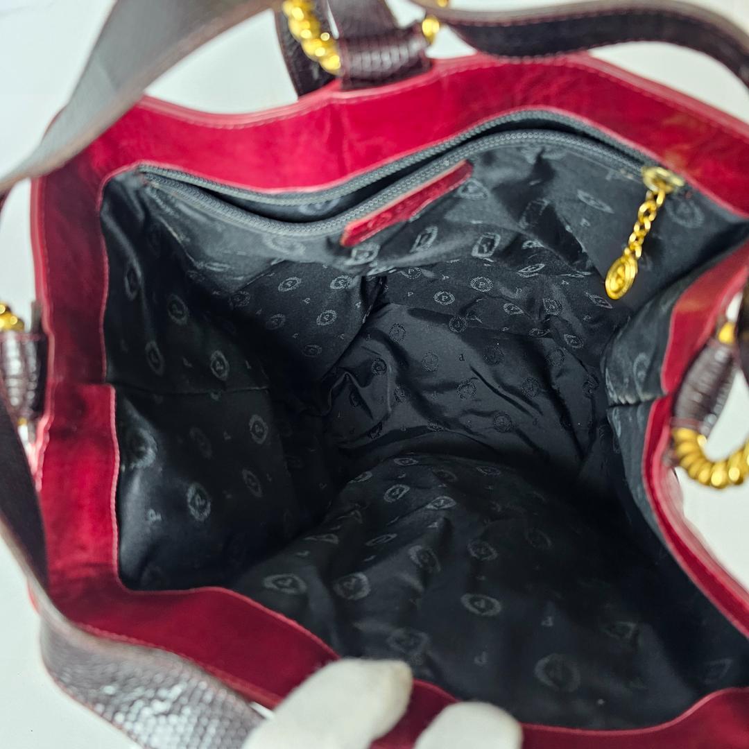 POLLINI バーガンディ バケツ型バッグ