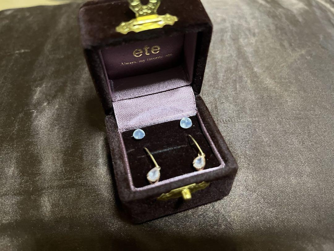 ete ナチュラルストーン ドロップ ピアス