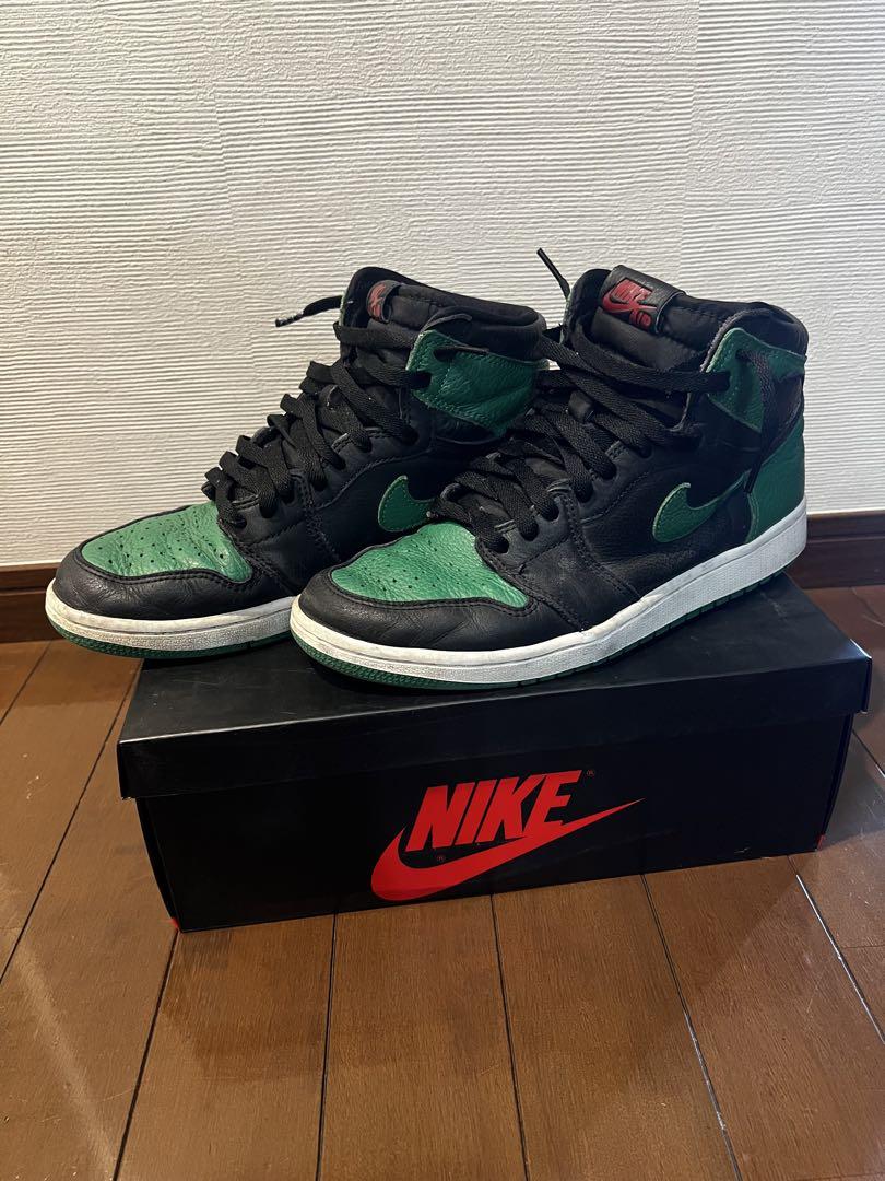 NIKE ハイカット シューズ AIR JORDAN1 ブラック/グリーン