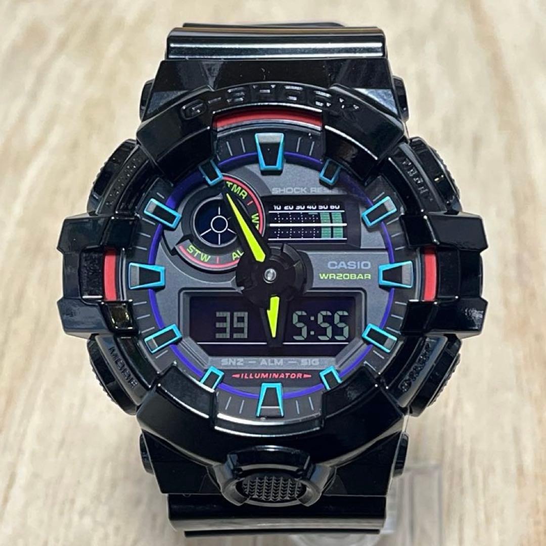 【人気モデル未使用級極美品】G-SHOCK GA-700RBG レインボーカラー