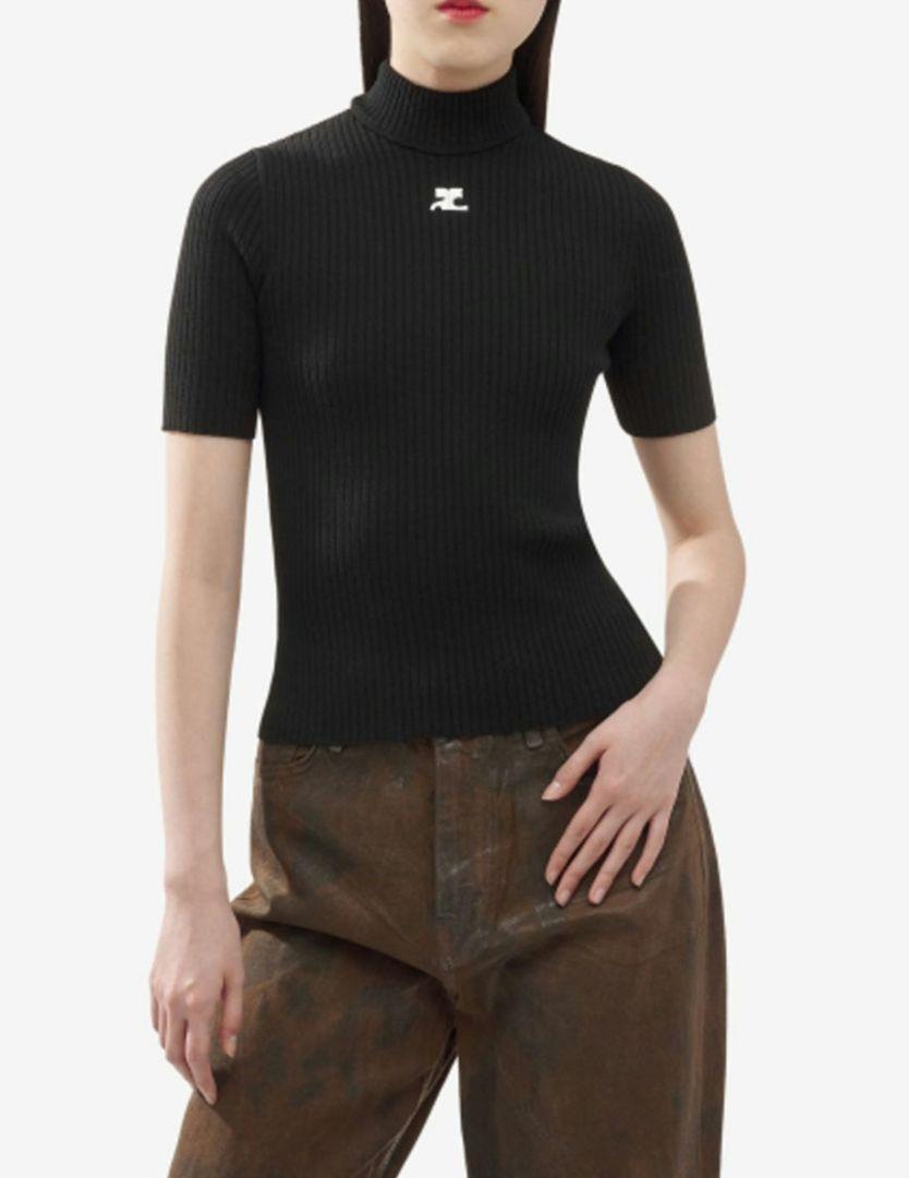 【NEW限定品】 courreges クレージュ リブニット ブラック トップス