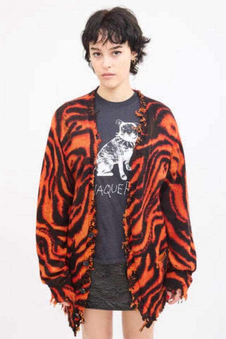 R13 ゼブラ柄カーディガン オレンジFREE SIZE・R13 MEDICALDB_JP