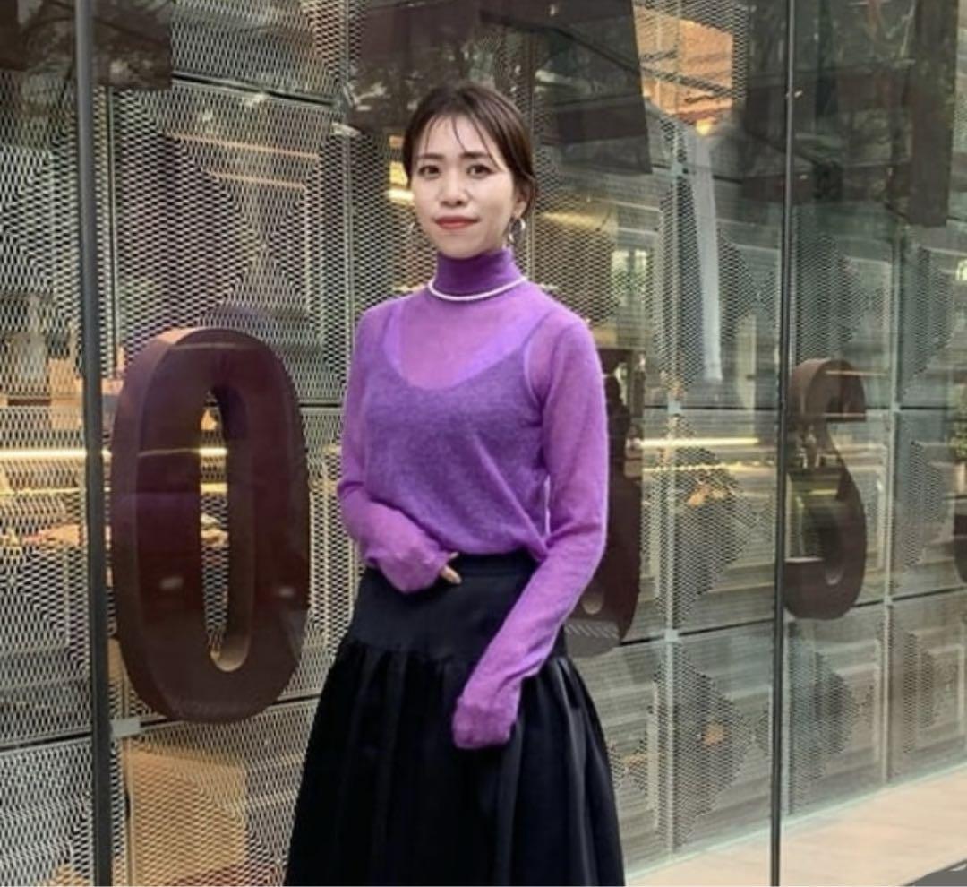 オーラリーMOHAIR SHEER KNIT TURTLE NECK