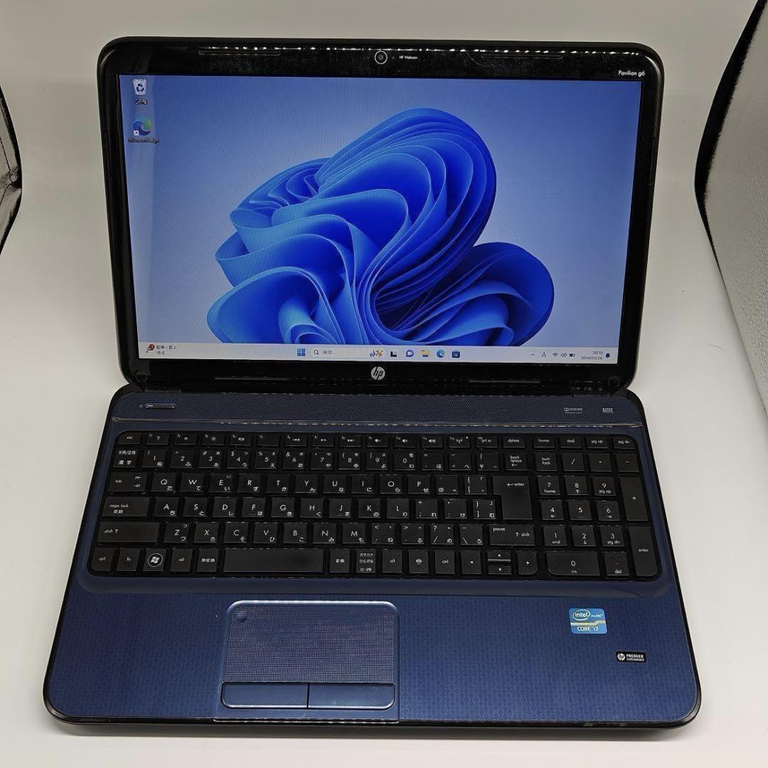 【HP】高性能i7 中古SSD512GB 16GB ブルー ノートPC