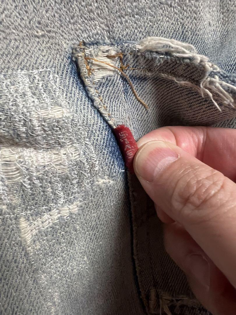Levi's 501 66 前期　ダメージ ライトブルー デニム　ウエスト90