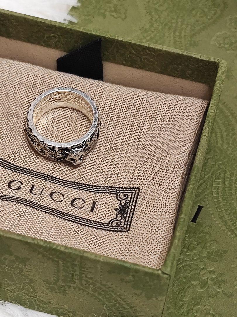 m. 新品 未使用 GUCCI タイガー トラアラベスク リング16号