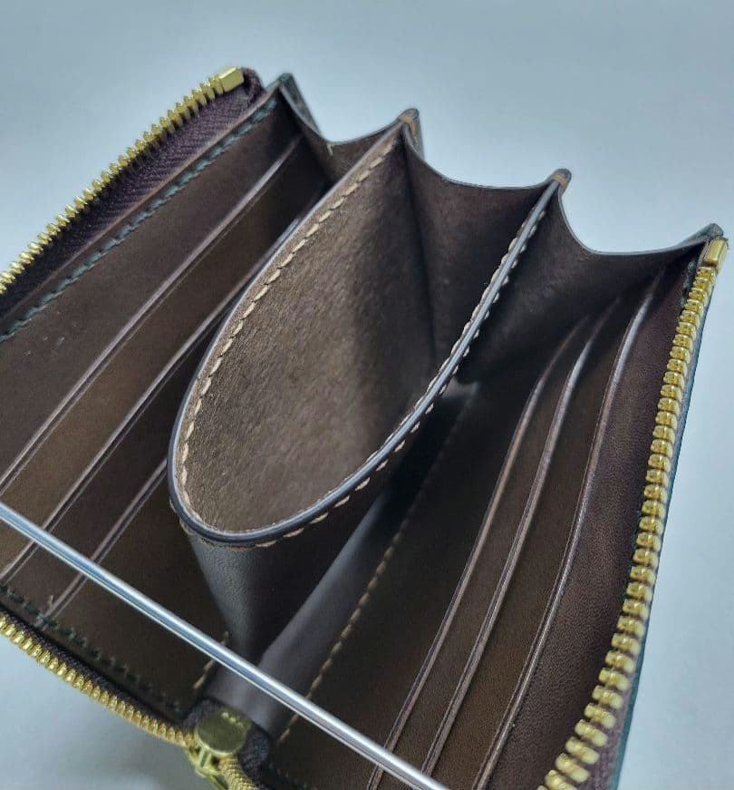 L字ファスナー財布 イタリアレザー 小銭入れ コンパクト財布 ハンドメイド L字ファスナー財布 イタリアレザー 小銭入れ コンパクト財布 ハンドメイド