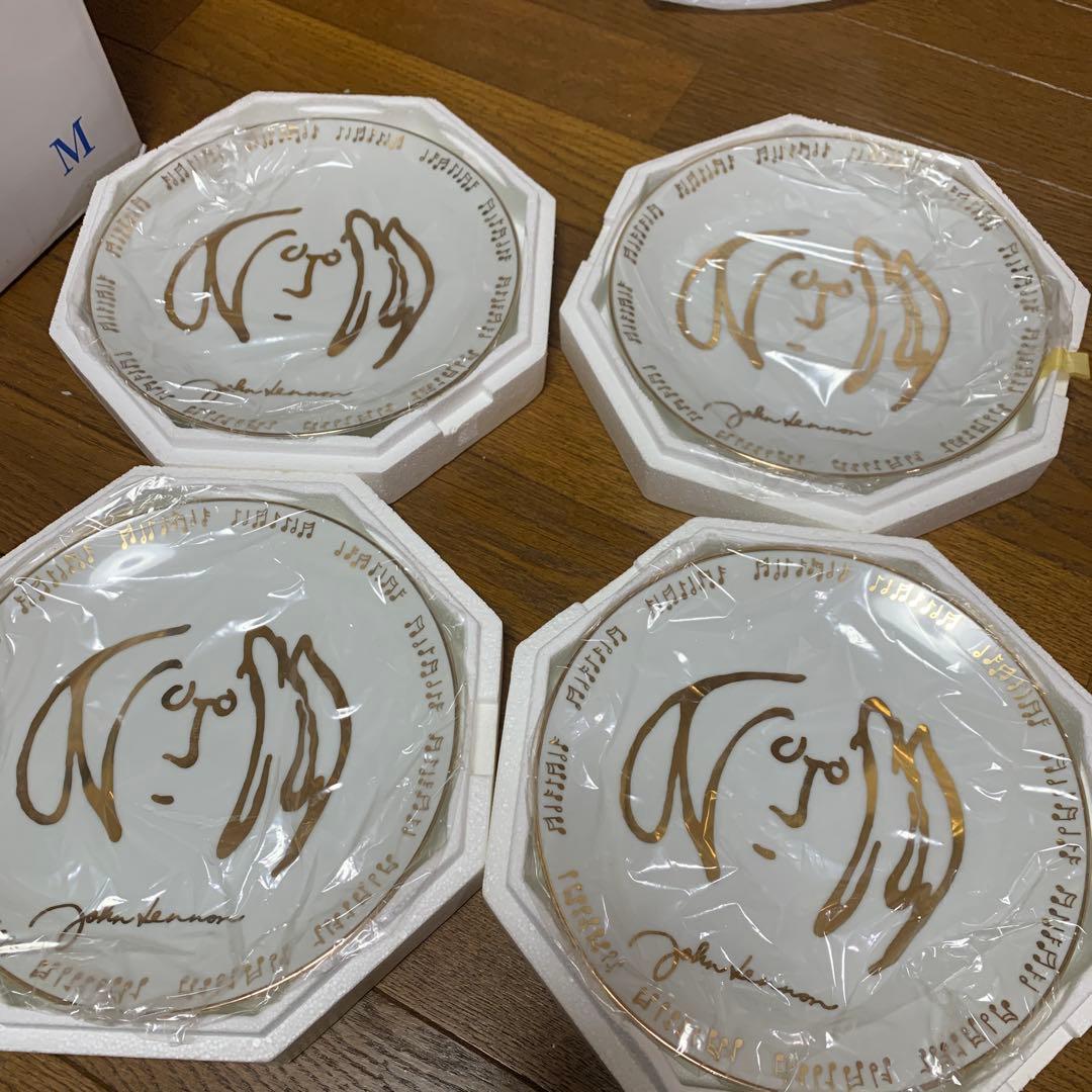 シリアル入 ジョンレノン 絵皿 プレート 4枚セット新品、♥