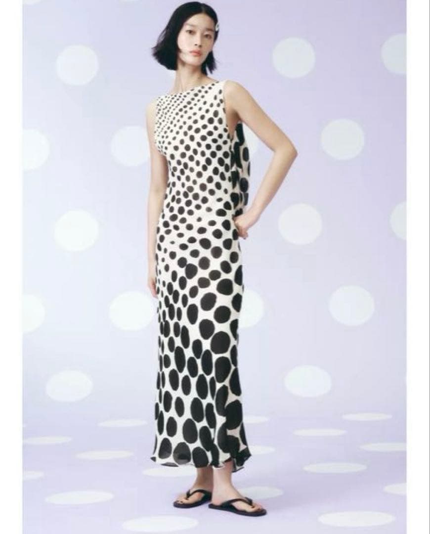 タグ付き新品★ZARAのZW COLLECTIONドット柄ロングワンピース★XS