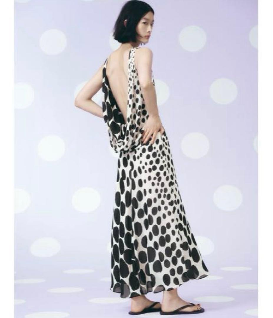 タグ付き新品★ZARAのZW COLLECTIONドット柄ロングワンピース★XS