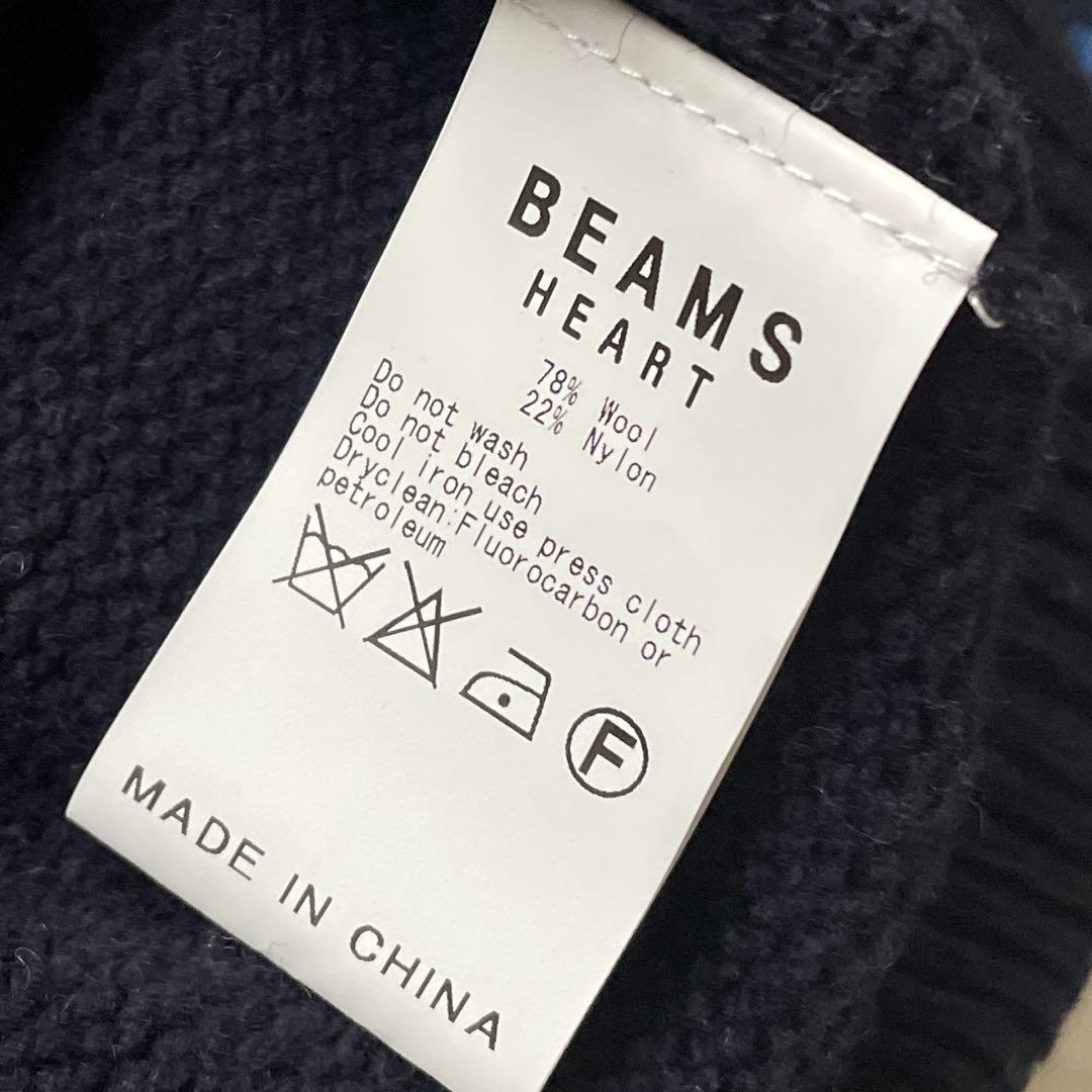 BEAMS  HEART  フェアアイル　ノルディッククルーネックニット