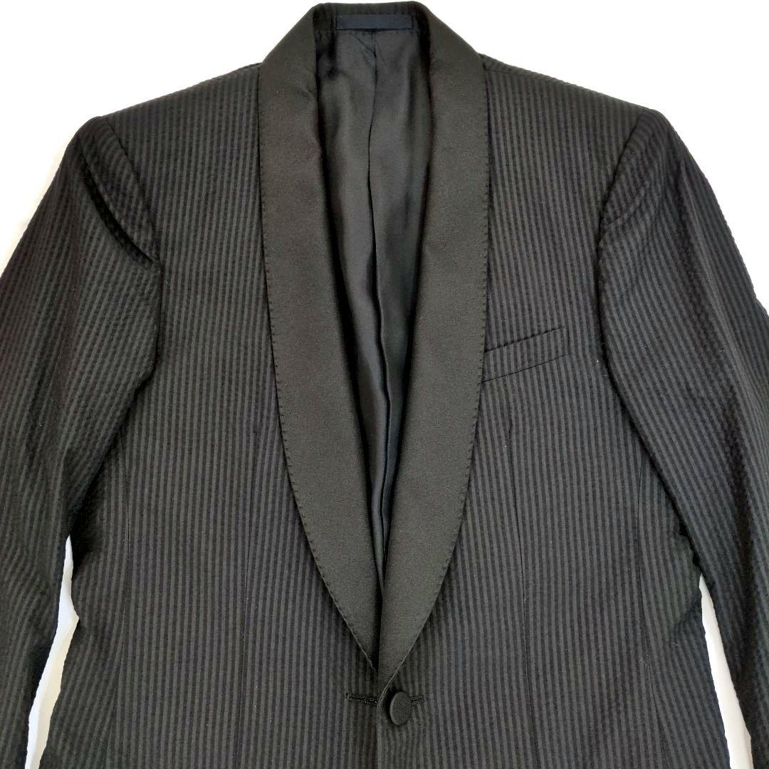 シルク混タキシードジャケット 黒