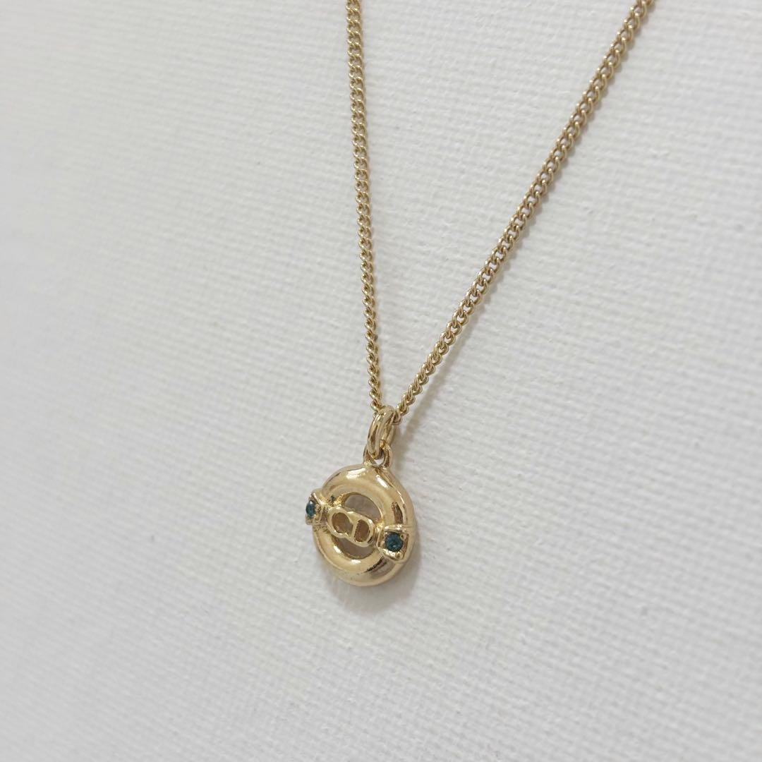 【美品】Christian Dior サークル　ネックレス　カラーラインストーン