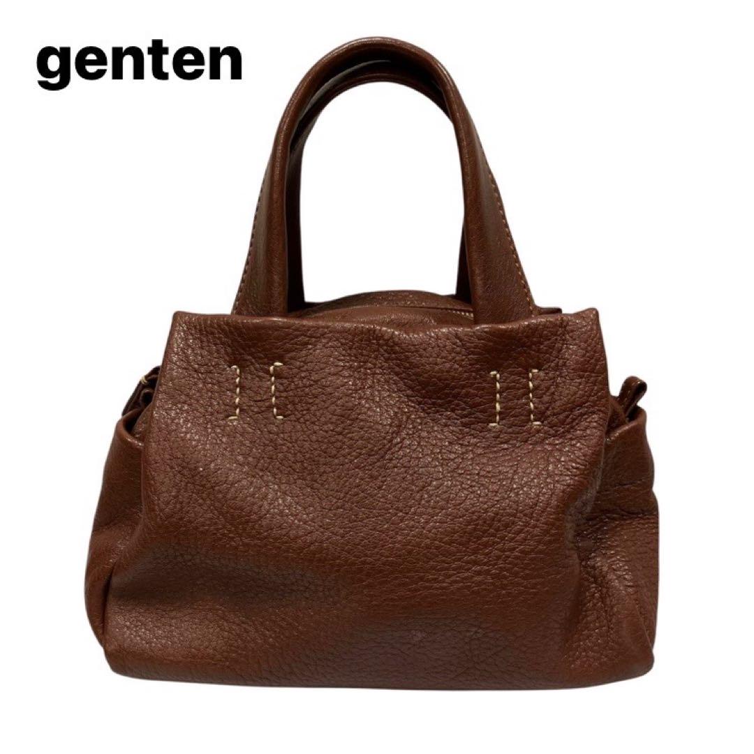 【M2】genten / レザーハンドバッグ