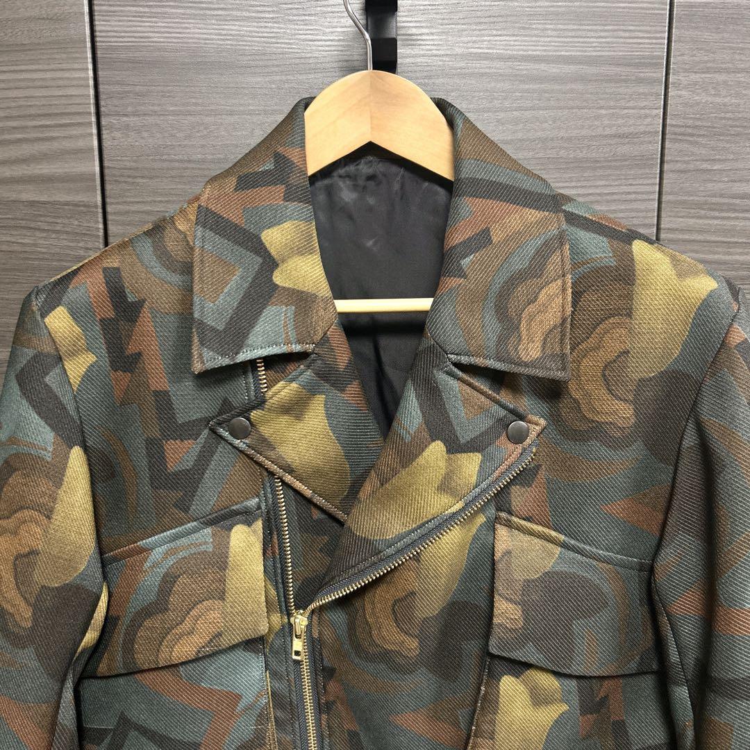 美品 LANVIN en Bleu オリジナルグラフィックブルゾン カーキ 48