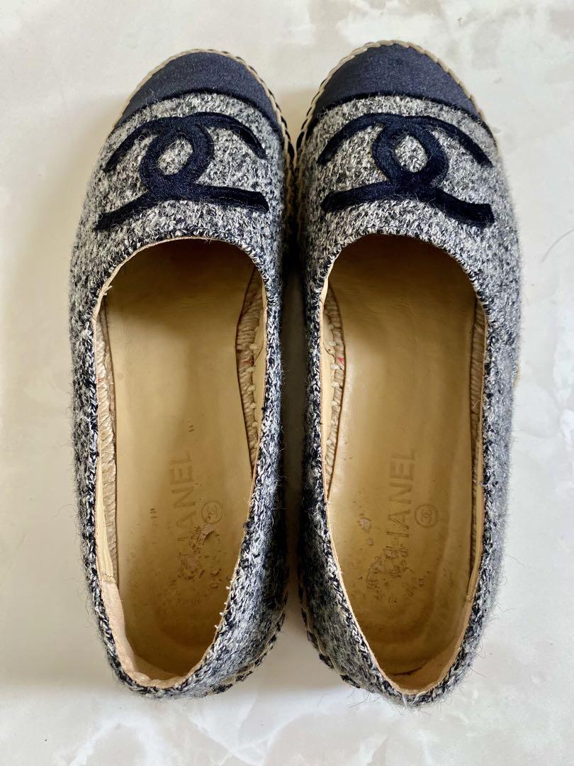 御専用 美品 シャネル ツイード エスパドリーユ スニーカー 38 CHANEL