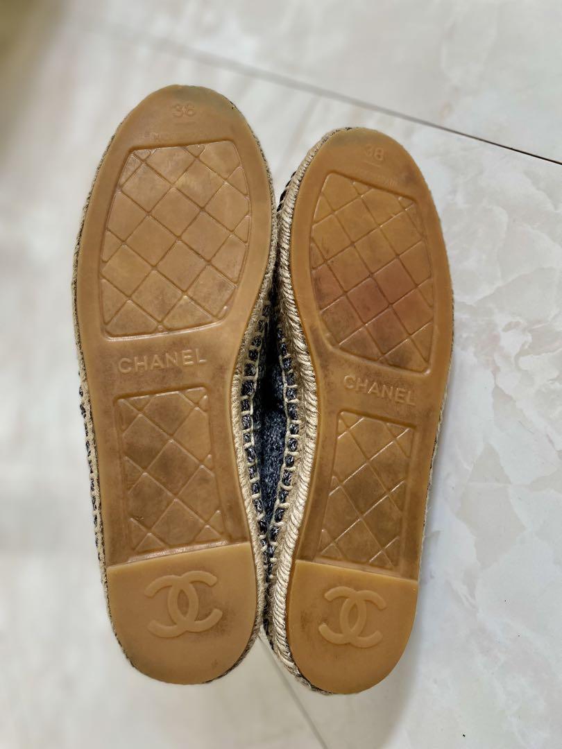 御専用 美品 シャネル ツイード エスパドリーユ スニーカー 38 CHANEL
