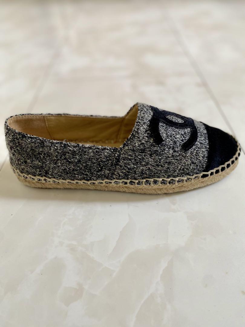 御専用 美品 シャネル ツイード エスパドリーユ スニーカー 38 CHANEL