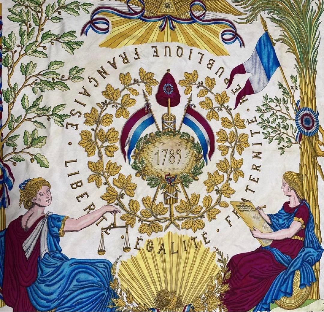 エルメスカレ90 フランス革命 シルクスカーフ 希少 入手困難!レア物 エルメスカレ90 フランス革命 シルクスカーフ 希少 入手困難!レア物