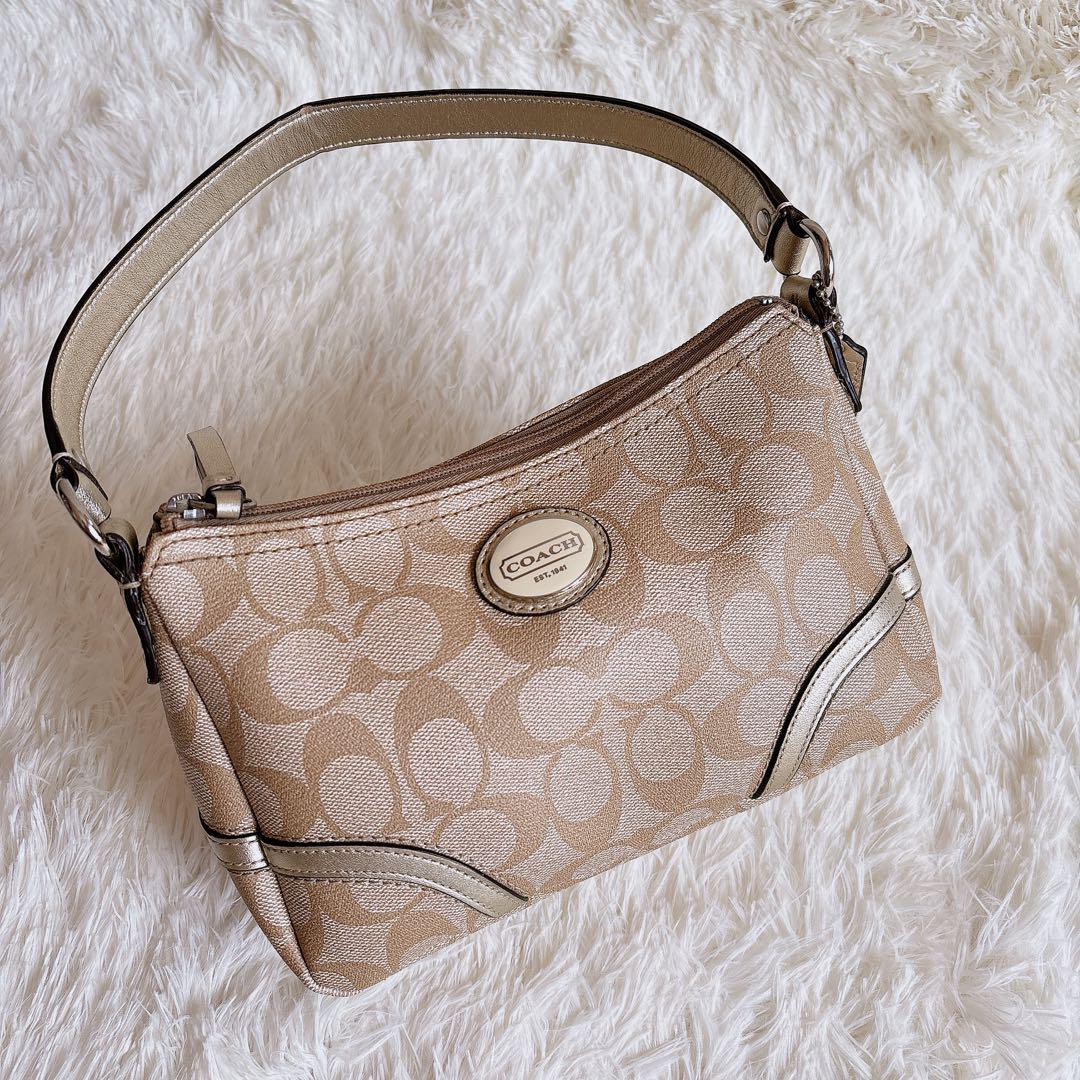 〚超美品♡〛COACHシグネチャー ハンドバッグ ワンショルダー コーチ レア