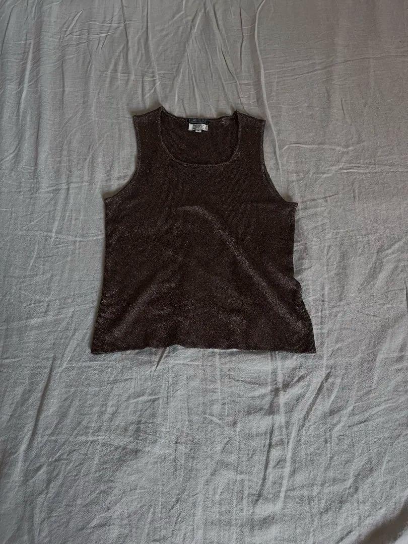 トップス tank top & leather skirt