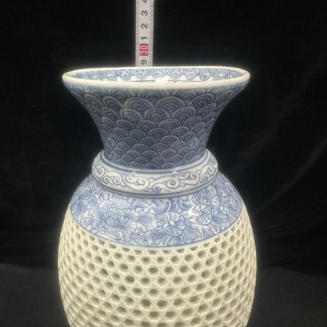 三川内焼 玉泉窯 透かし彫 花瓶 花生やや傷や汚れあり NEXPOTALLINN_EU