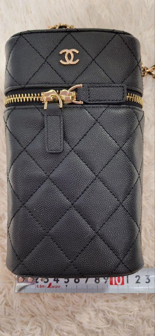 並行輸入CHANEL ブラック レザー ショルダーバッグ