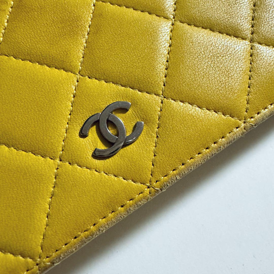 シャネル CHANEL マトラッセ 長財布 二つ折り 黄 イエロー
