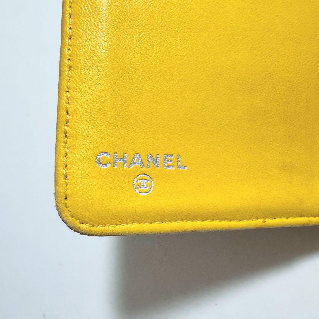 シャネル CHANEL マトラッセ 長財布 二つ折り 黄 イエロー