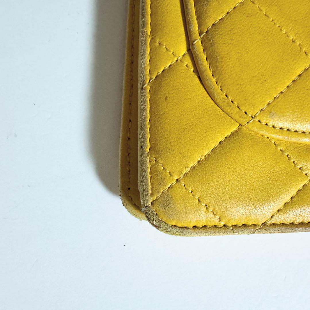 シャネル CHANEL マトラッセ 長財布 二つ折り 黄 イエロー