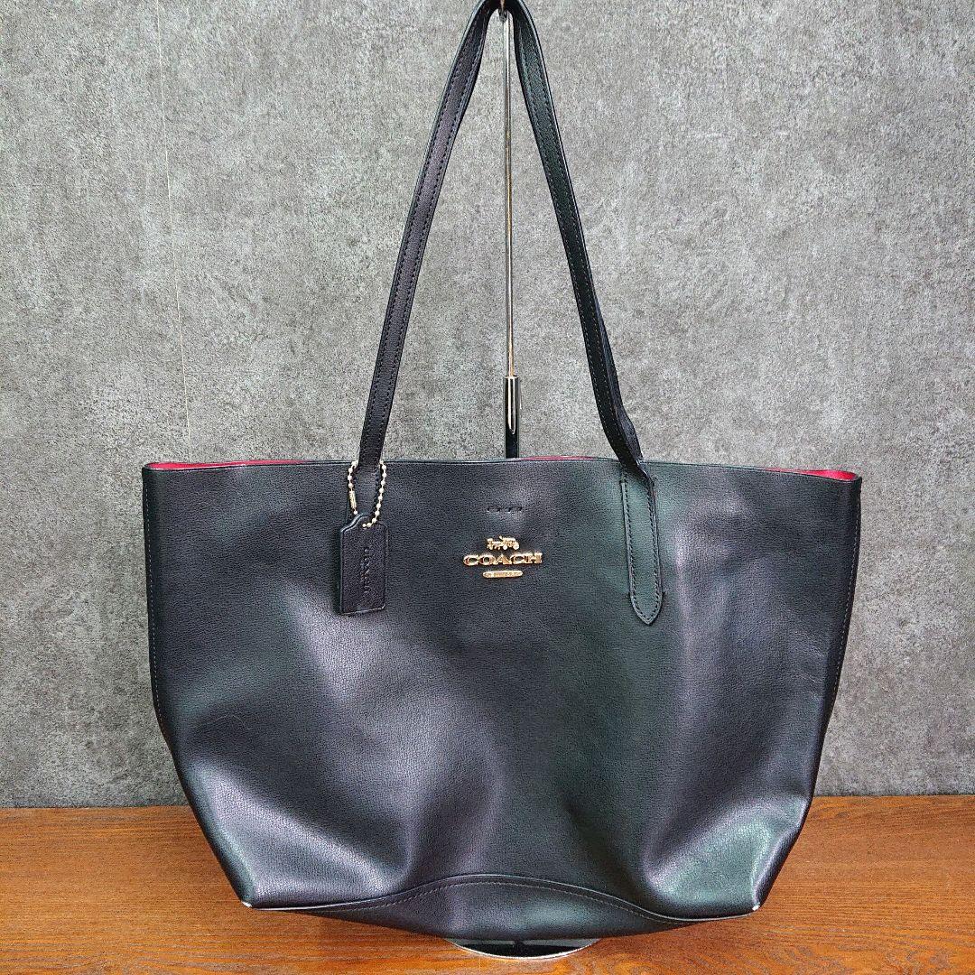 ◆COACH レザートートバッグ 馬車金具