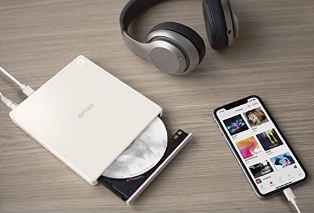 ラクレコ バッファロー スマートフォン用CDレコーダー ケーブルモデル