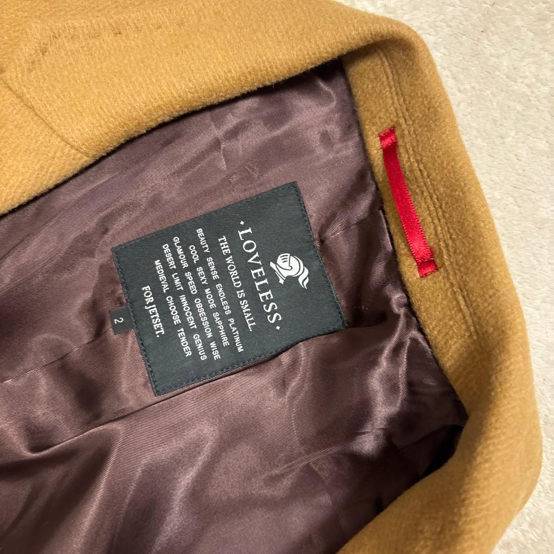 美品】ラブレス ロングチェスターコート ウール 本切羽 ベージュ M