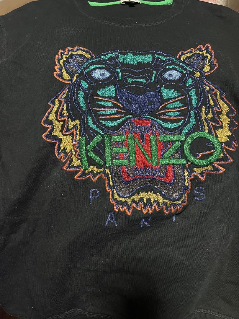 【美品】KENZO トラ刺繍 黒スウェット
