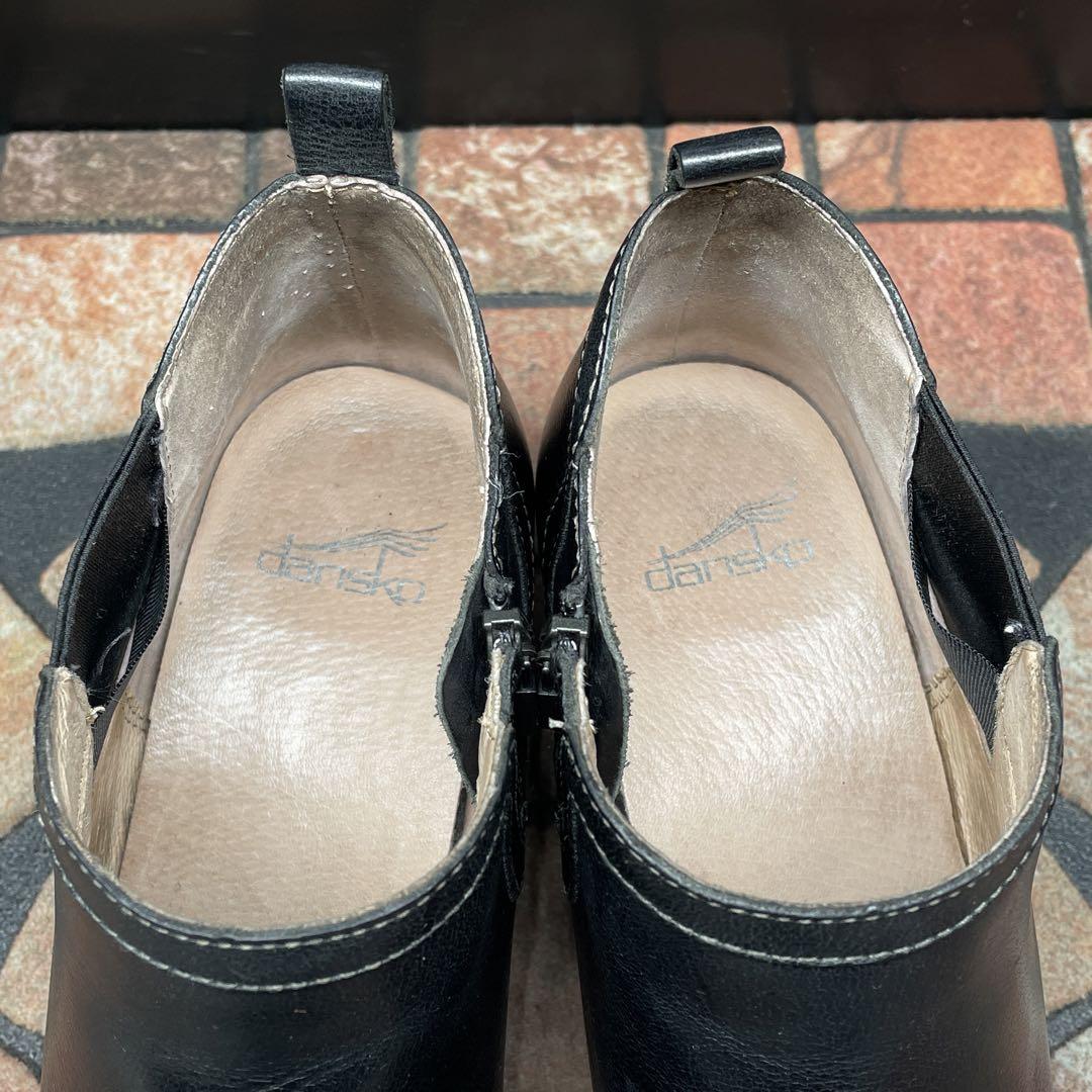 極美品■dansko ダンスコ【25.0】サイドゴアブーツ ジップ ブラック 黒