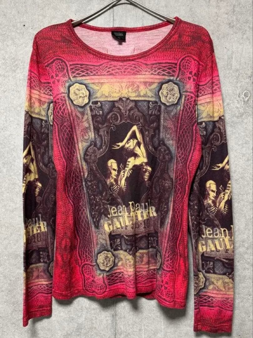 ジャンポールゴルチェ 長袖Tシャツ パワーネット セカンドスキン タトゥ 40L・JEAN PAUL GAULTIER FEMME