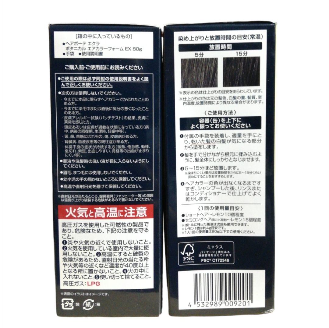 未使用 2本セット ヘアボーテ エクラ ボタニカルエアカラーフォームEX 黒