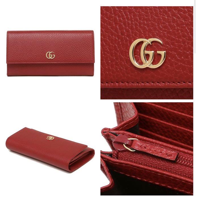 超激安安い 美品 マーモント レザー コンチネンタル jo1RN-m62615276086 GUCCI 長財布 赤 超激得国産