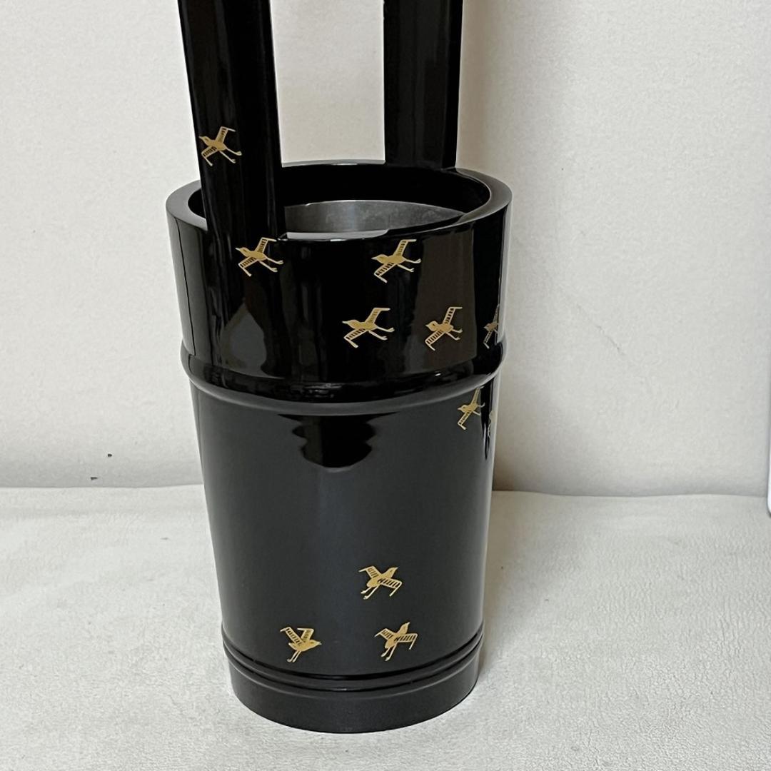 千鳥蒔絵 手桶花生 平安象彦 共箱 木製 漆塗 手桶花入 茶道具【k2564a】 千鳥蒔絵 手桶花生 平安象彦 共箱 木製 漆塗 手桶花入 茶道具