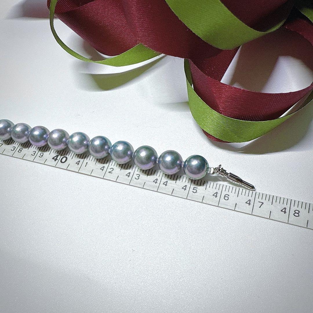 本真珠　あこやパール　ブルーグレー　8.5mm～　シルバー　ネックレス